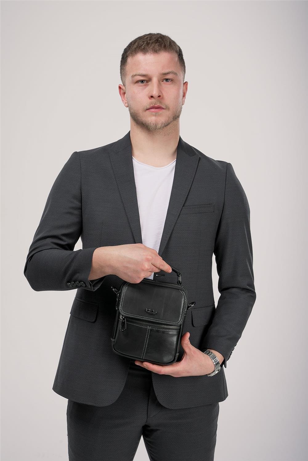 ÇÇS 31604 Hakiki Deri Askılı Çanta